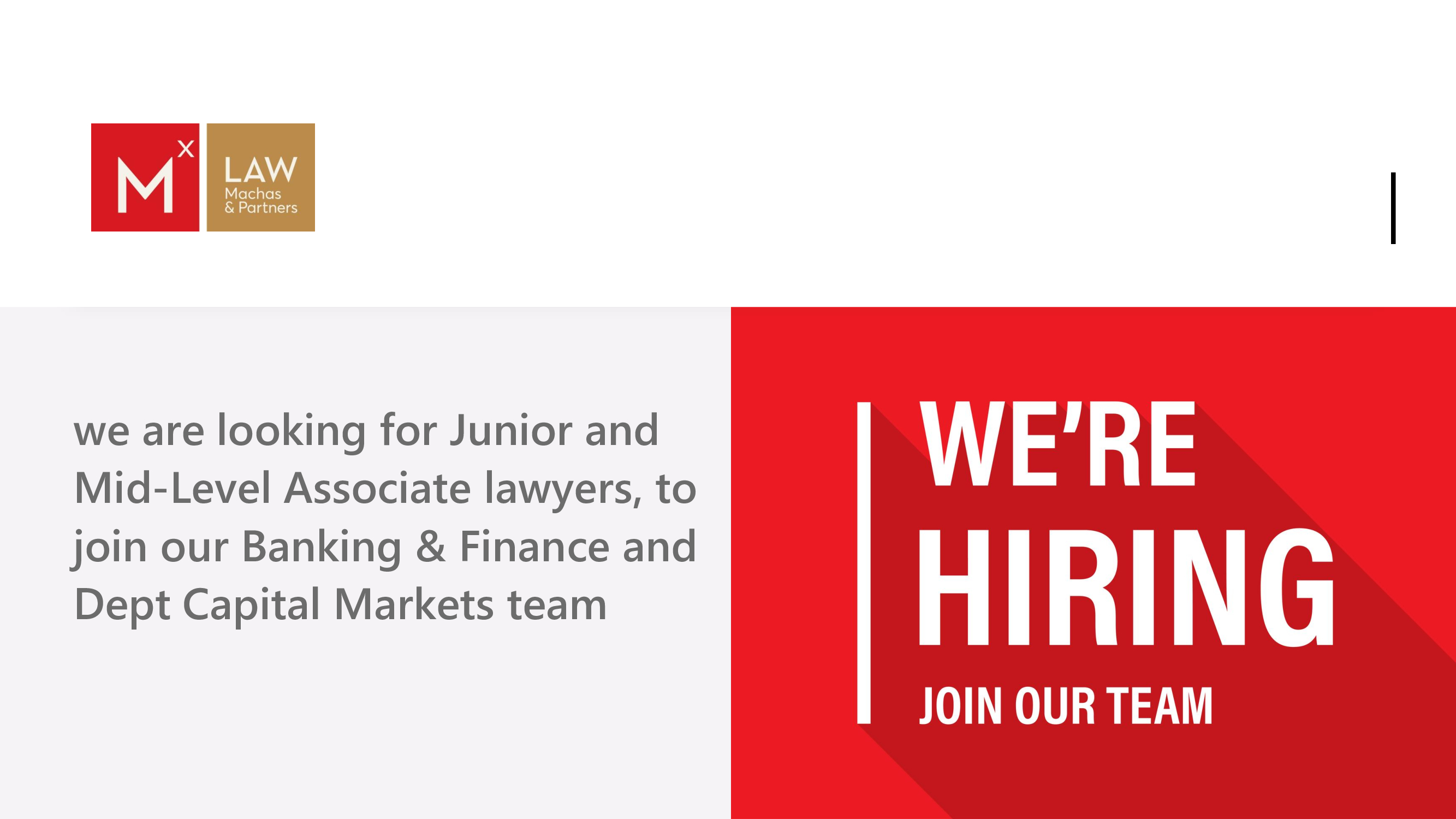 Junior and MidLevel Associates Machas & Partners Machas & Partners